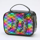 Axyaa Reversible Sequin Insulated Lunch Box for Kids - Waterproof Glitter Tote Bag