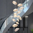 Axyaa Glass Cloud Staircase Pendant Lamp for Apartment Villa Living Room