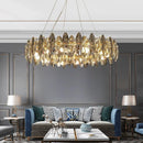 Axyaa Crystal LED Hanging Chandelier for Elegant Home Decor Lighting