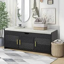 Axyaa Entryway Shoe Bench with Lift Top Storage and Cushioned Seat