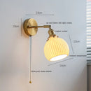 Axyaa Nordic LED Ceramic Wall Sconce Light for Bedroom Living Room Fixtures