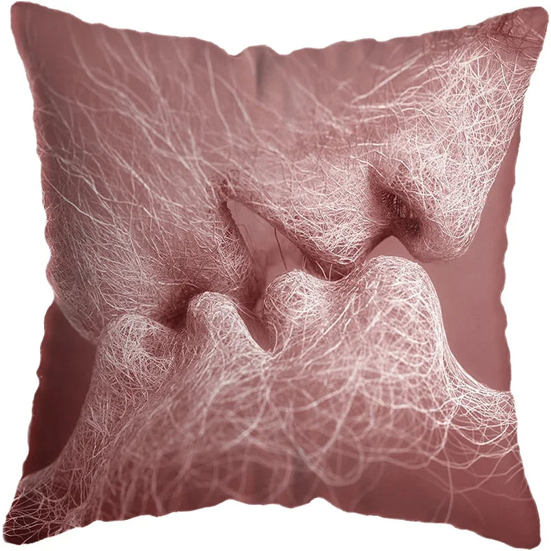 Axyaa Romantic Kiss Painting Pillow Covers - Home Decor Essentials