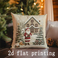 Axyaa Christmas-themed Cushion Covers Set for Sofa, Bedroom, Car - Rectangular Pillow Cover