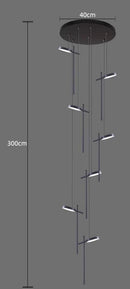 Axyaa Minimalist Bedroom Headboard Pendant Light with Adjustable Multiple Headlights