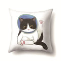 Cute Cat Cushion Cover by Axyaa: Cartoon Pets Pillow Case for Home Sofa Decor