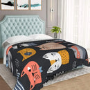 Axyaa Black Cat Flannel Travel Blanket for Adults and Kids