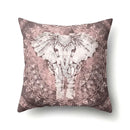 Axyaa Elephant Pattern Polyester Cushion Cover 45x45cm Home Decor Square Pillowcase