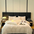 Axyaa High-End Jacquard Milk Fleece Winter 4-Piece Bed Set