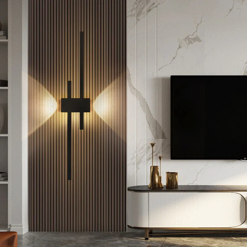 Axyaa Modern Black Wall Lamp Set - Ideal for Living Room, Bedroom, Corridor