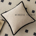 Axyaa French Medieval Pillowcase with Black Border, Retro Green Cushion Cover