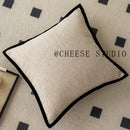 Axyaa French Medieval Pillowcase with Black Border, Retro Green Cushion Cover
