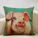 Cute Pig Pattern Pillowcase 45x45cm Axyaa Home Decor Sofa Linen Cushion Cover