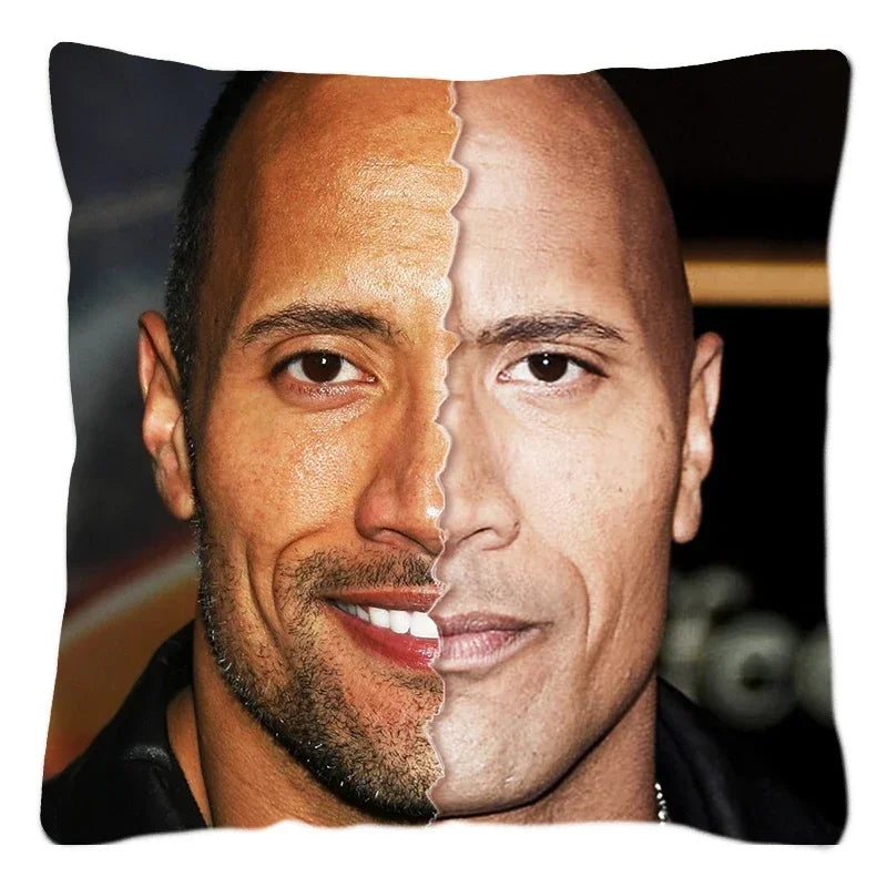 Dwayne Johnson Rock Face Cushion Cover for Sofa by Axyaa - Home Decor Pillowcase