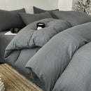 Axyaa Wrinkle Yarn Bedding Set: Duvet Cover, Pillowcase, Sheet Set for Twin King