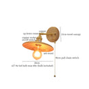 Axyaa Nordic Wood LED Wall Lamp with Pull Chain Switch