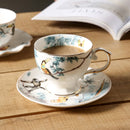 Axyaa Nordic High-value Bird Coffee Cup Saucer Set - Hand-painted Gold Ceramic Mug
