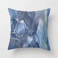 Axyaa Marble Ocean Sea Pattern Polyester Throw Pillow Cover - Home Sofa Decor