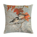 Axyaa Retro Bird Branch Linen Pillow Cover for Home Decor and Comfort