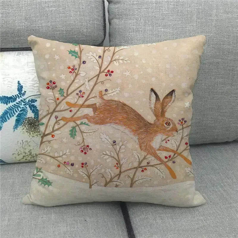 Easter Bunny Eggs Printed Pillow Covers 45x45cm - Axyaa Easter Decorations