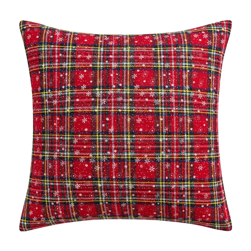 Axyaa Christmas Plaid Cushion Cover for Cheerful Home Decor
