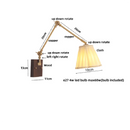 Axyaa Walnut Wood Ceramic LED Wall Sconce Rotatable Stair Light Fixtures