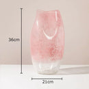Pink Ripple Gradient Glass Vase Hydroponics Axyaa Modern Home Decor