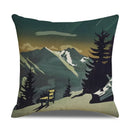 Axyaa Landscape Linen Pillowcase - Home Sofa Office Decoration - 45*45cm