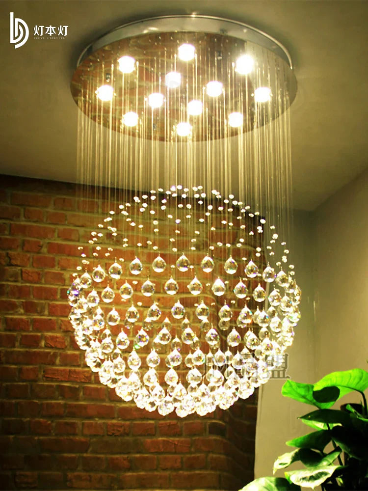 Axyaa Crystal Ball Villa Chandelier for Living Room and Restaurant