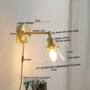 Axyaa Modern Copper Glass LED Wall Sconce Pull Chain Switch Stair Light Fixtures