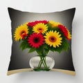 Colorful Flower Vase Pillow Covers by Axyaa for Sofa, Bedroom, Car - Patterned Cushion Cover