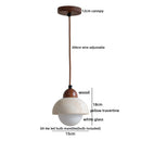 Axyaa Yellow Travertine LED Pendant Lamp Wood Stone Hanging Light