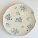 Hand-painted Flower Pattern Coffee Mug Set with Saucers by Axyaa