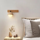 Axyaa Yellow Travertine LED Wall Lights Bedroom Pull Chain Switch Glass Bedside Lamp