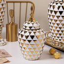 Axyaa Ceramic Vase: Electroplated Tall General Storage Jar Ornaments