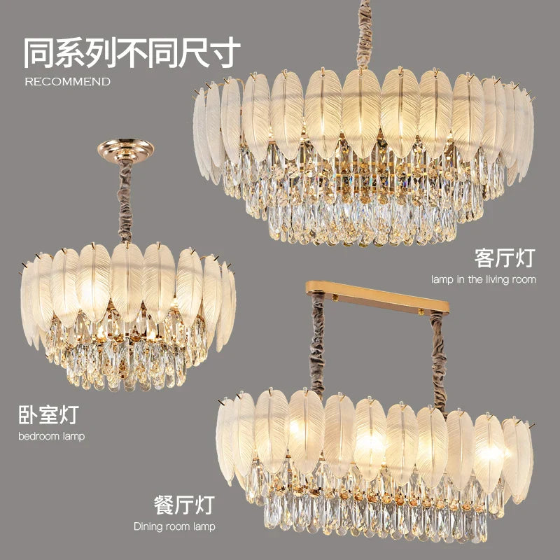 Axyaa Crystal Chandelier 2024: Modern French Style for Living Room, Dining Room & Bedroom