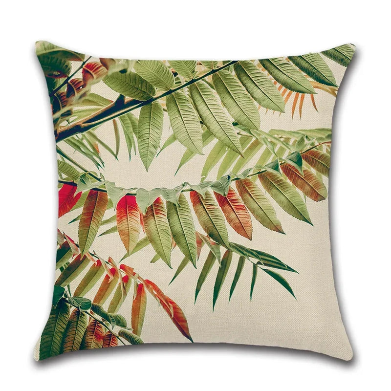 Axyaa Tropical Rainforest Plant Throw Pillow Cover 45x45cm