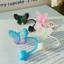 Axyaa Laser Butterfly Straw Caps for Stanley Tumbler, Reusable Cover & Plug