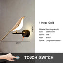 Axyaa LED Magpie Wall Lamp, Touch Switch, Rotatable, Modern Art Home Decor