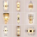 Axyaa Clear Crystal LED Wall Lamp E14 Stainless Steel Sconces
