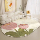 Axyaa Irregular Shape Fluffy Flower Carpet Soft Plush Rug for Living Room and Bedroom