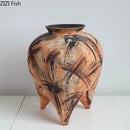 Retro Ceramic Vase by Axyaa: Oil Painting Graffiti Design for Aesthetic Floral Arrangements