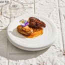 Axyaa Circular Ceramic Steak Plate | Dessert Sushi Pasta Serving Plate