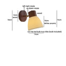 Axyaa LED Wall Light Cream Glass White Ceramic Bedside Lamp