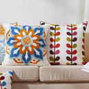 Axyaa Retro Embroidered Square Sofa Pillows for American Rustic Style Décor