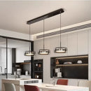 Axyaa Smoke Gray Glass Ceiling Lamp Fixtures - Modern Black 3-Light Pendant Lighting