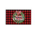Axyaa Holly Wreath Plaid Print Door Mat