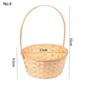 Axyaa Rattan Fruit Basket with Long Handle and Bamboo Flower Basket