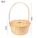Axyaa Rattan Fruit Basket with Long Handle and Bamboo Flower Basket