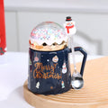 Santa Claus Ceramic Mug Set by Axyaa: Festive Lid, Spoon, Perfect X'mas Gift