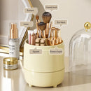 Axyaa 360 Rotating Clear Makeup Brush Holder with Lid and Dustproof Organizer